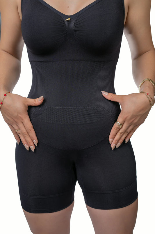 BODY NEGRO TIRA ANCHA , doble compresión en el vientre High Compression Shapewear Airslim Bodysuit