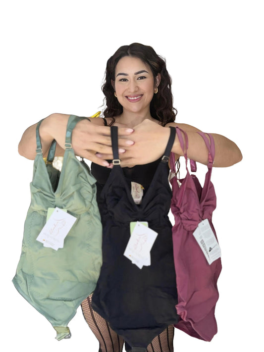 TANGA BODY PAQUETE DE 3 SEAMLESS WITH ENHANCED ABDOMINAL SUPPORT ADJUSTABLE STRAPS & BUST COLOMBIAN FABRICS